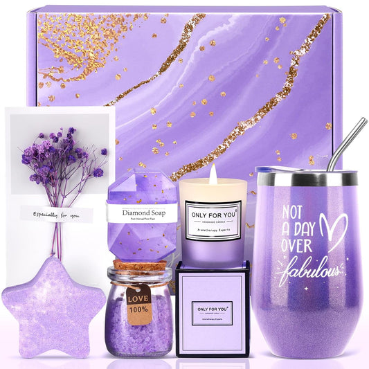 Gifts for Women, Unique Gift for Women, Mom, Girlfriend, Best Friend, Sister, Wife, Teacher, Nurse, Her - Birthday, Christmas, Valentine'S Day, Mothers Day Gifts -Lavender Spa Gift Basket Set