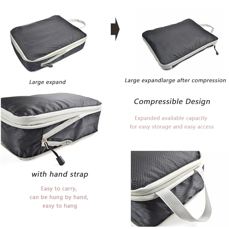 3PCS Travel Compressible Packing Bags