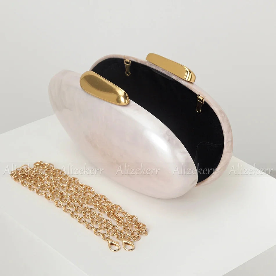 Oval Shaped Acrylic Evening Bags