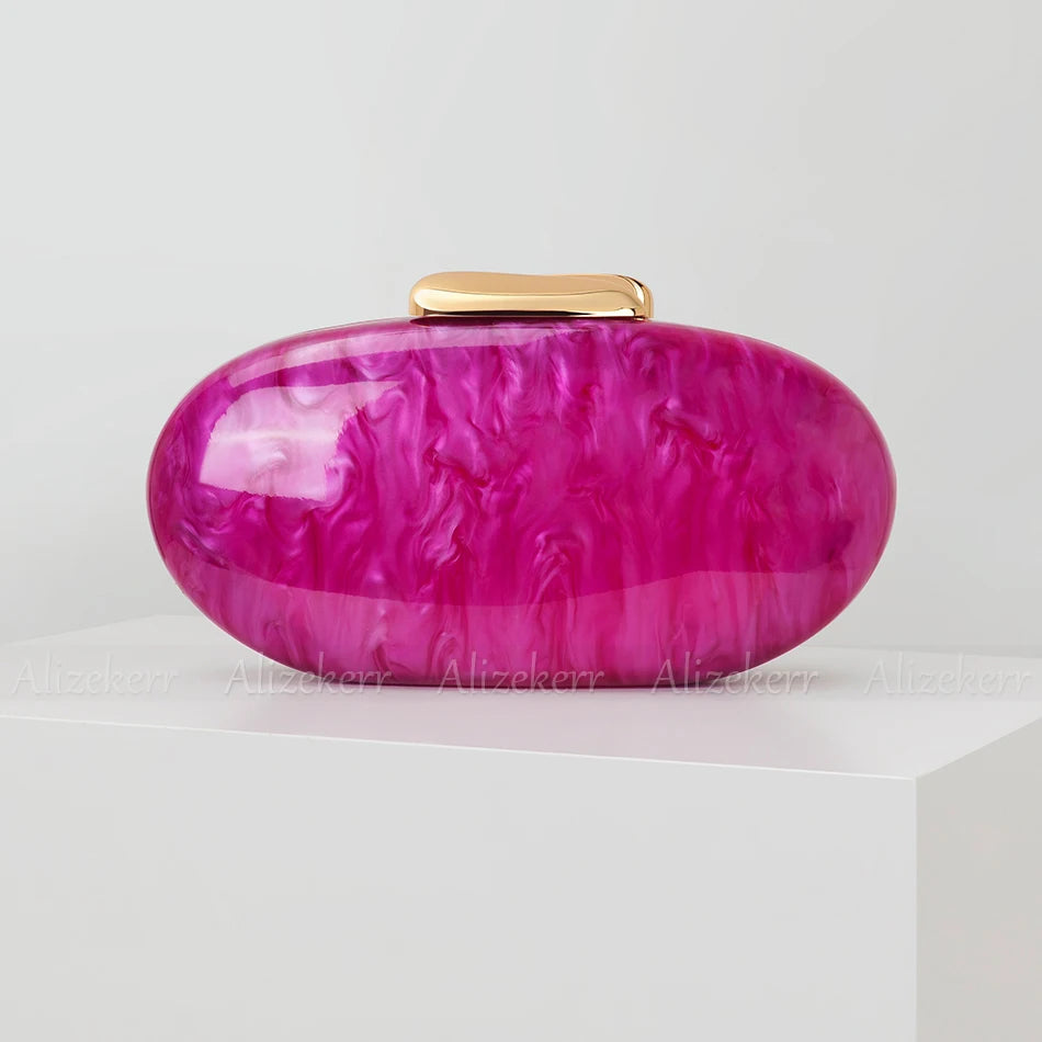 Oval Shaped Acrylic Evening Bags