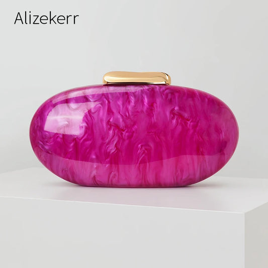 Oval Shaped Acrylic Evening Bags