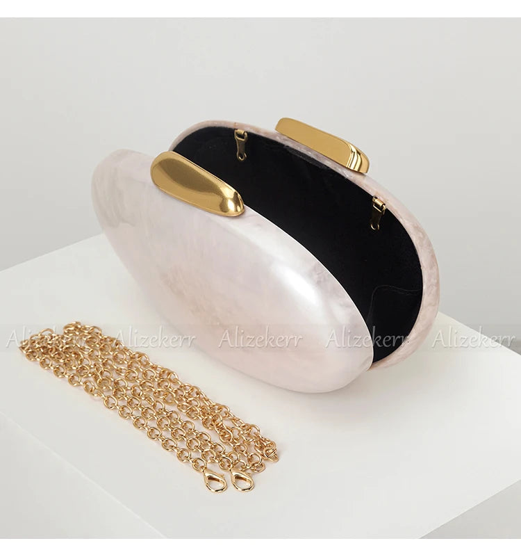 Oval Shaped Acrylic Evening Bags