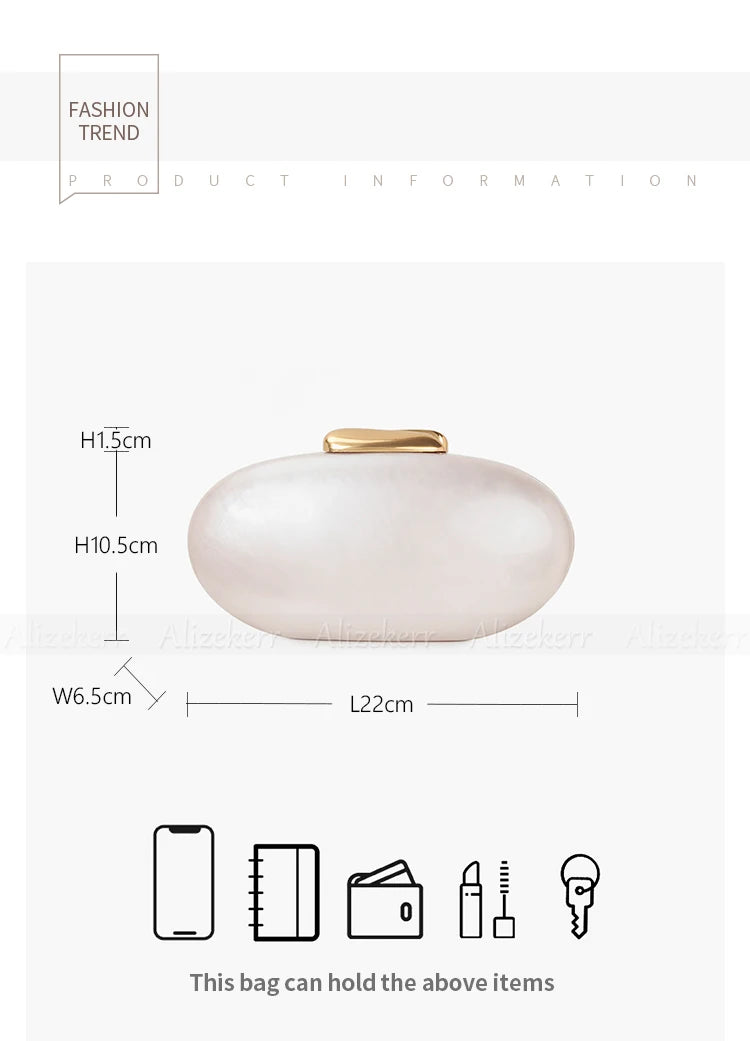 Oval Shaped Acrylic Evening Bags