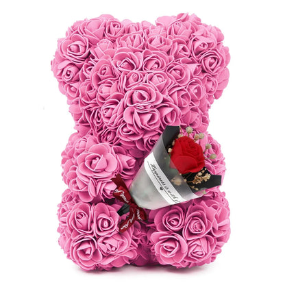 Mothers Day Mom Gifts Girlfriend Birthday Gifts Women Rose Teddy Bear Artificial Flower Anniversary Valentines Day Birthday Gift